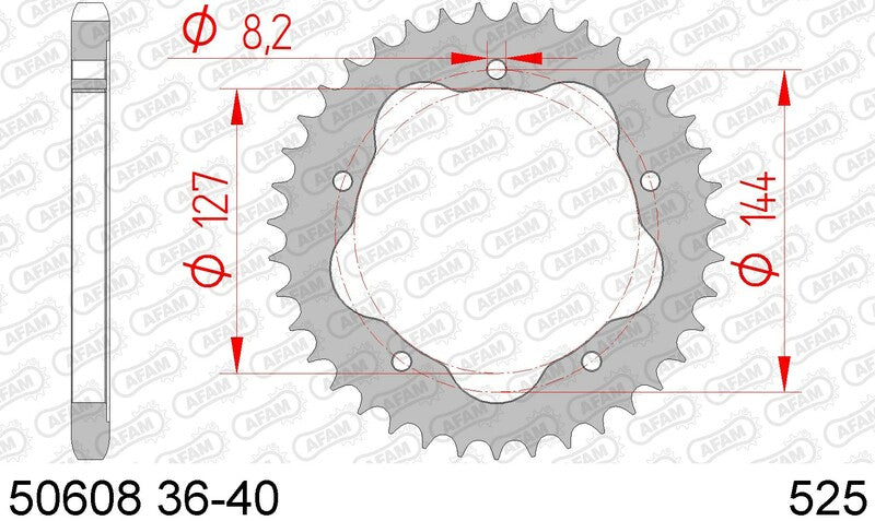 AFAM STEEL STANDARD REAR SPROPET 50608 - 525 - Requires an AFAM REAR SPROPET CARRIER