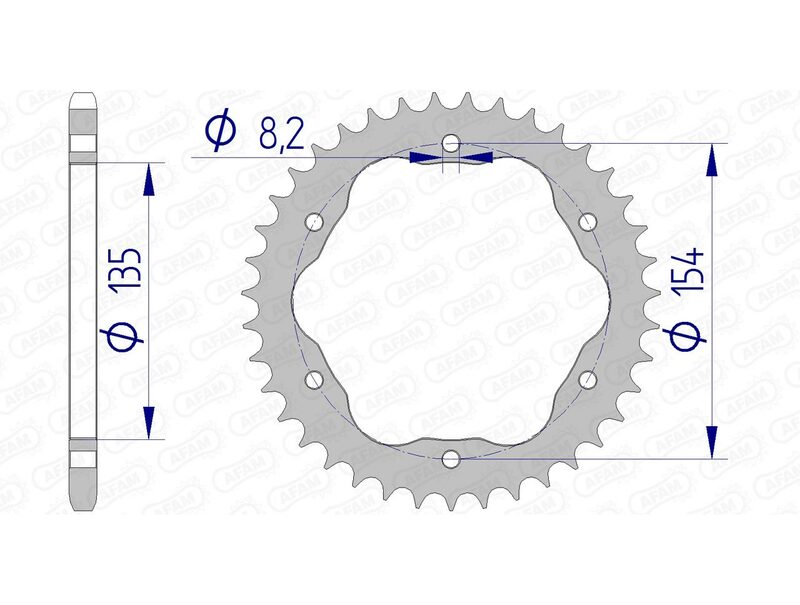 AFAM aluminum rear sproces 51804 - 520 - Requires an AFAM REAR SPROPET CARRIER