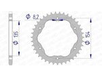 AFAM Aluminium Ultralight Hard geanodiseerd achterste tandwiel 51804 - 520 - Vereist een AFAM -achterste speldrager