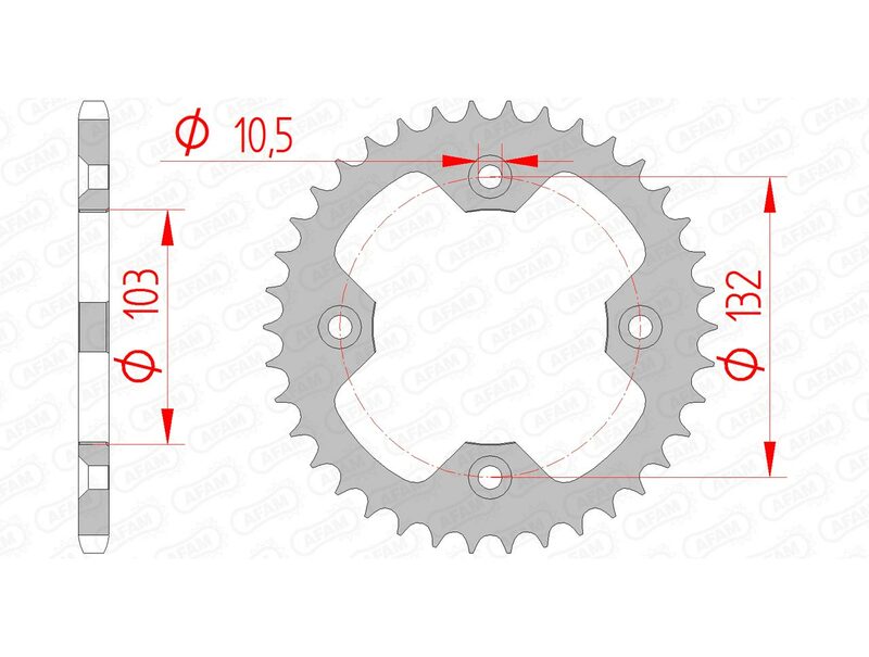 AFAM Steel Standard Achter Sprock 71305 - 520