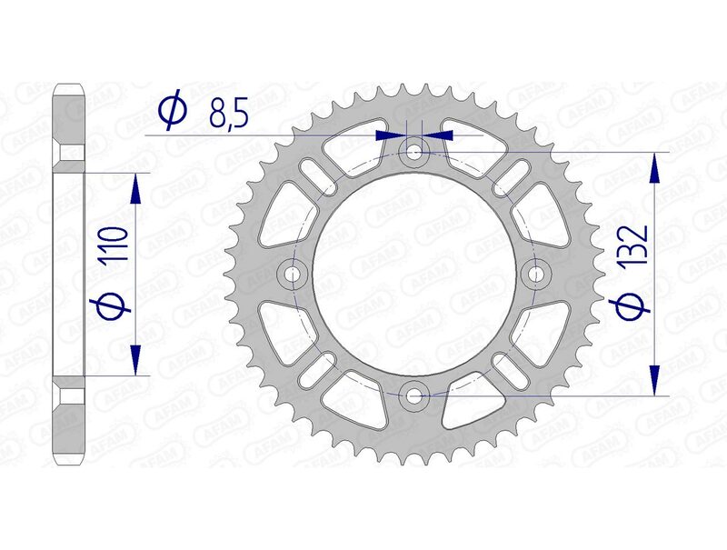 AFAM aluminum rear spoken 72102 - 428