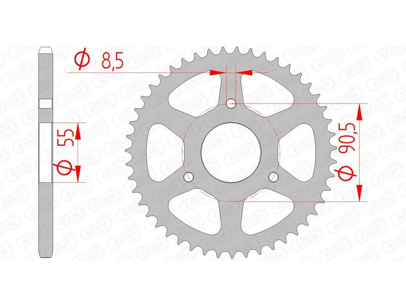 AFAM Steel Standard Achter Sprock 80104 - 420