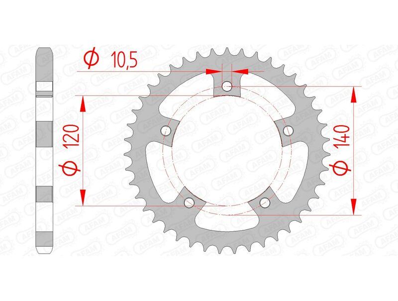 AFAM Steel Standard Rear Sprock 86500 - 525