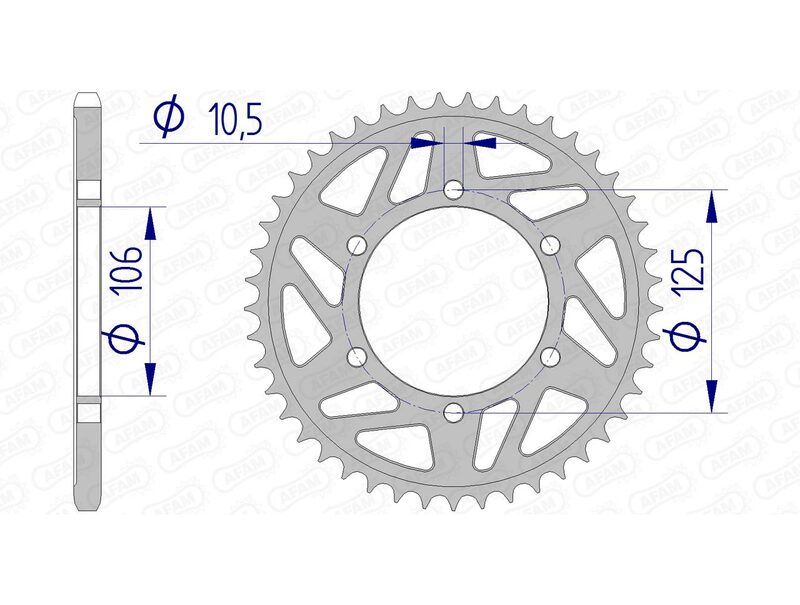 AFAM Aluminium achterste tandwiel 87606 - 520