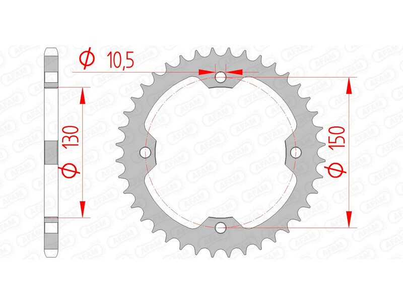 AFAM Steel Standard Achter Sprock 92328 - 520