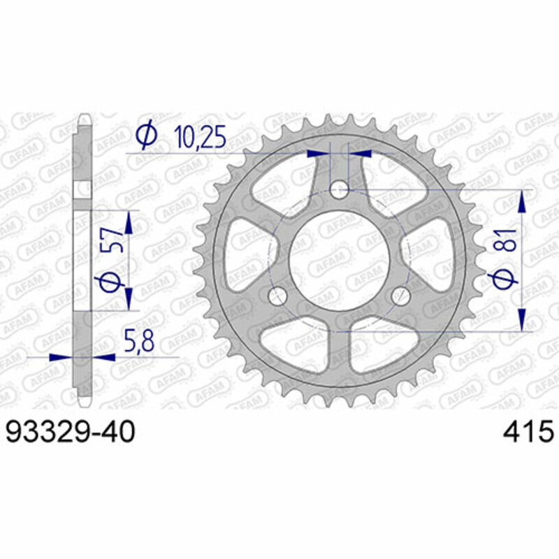 AFAM Aluminium Achter gesproken 93329 - 415