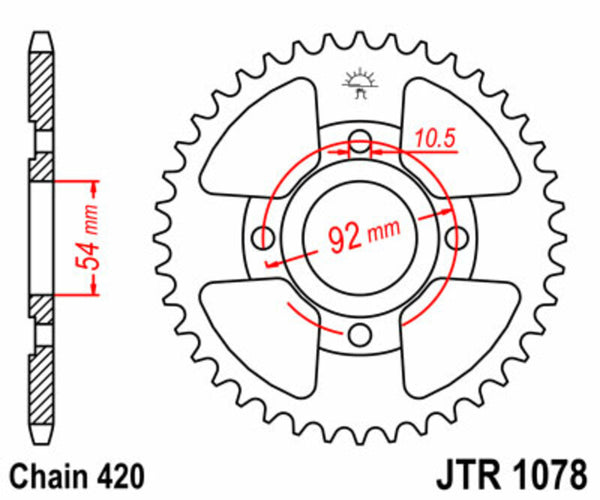 JT Sprock's Steel Standard Achter Sprock 1078 - 420 JTR1078.47