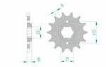 AFAM Steel Standard Front Sprocket 20508 - 520 för Honda NX 650 Dominator RD02 1988. Hållbart framdrev i stål med exakta mått för optimal prestanda.