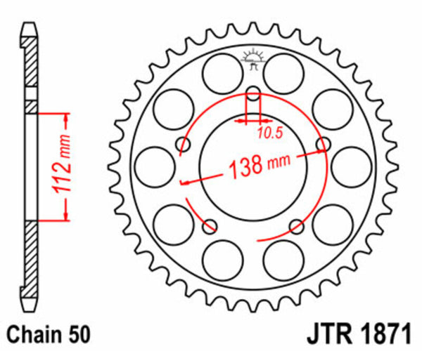 JT Sprock's Steel Standard Achter Sprock 1871 - 530 JTR1871.48