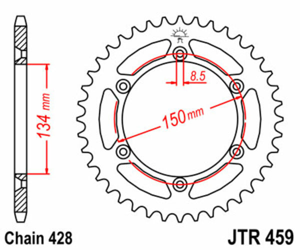 JT Sprock's Steel Standard Rear Sprock 459 - 428 JTR459.52