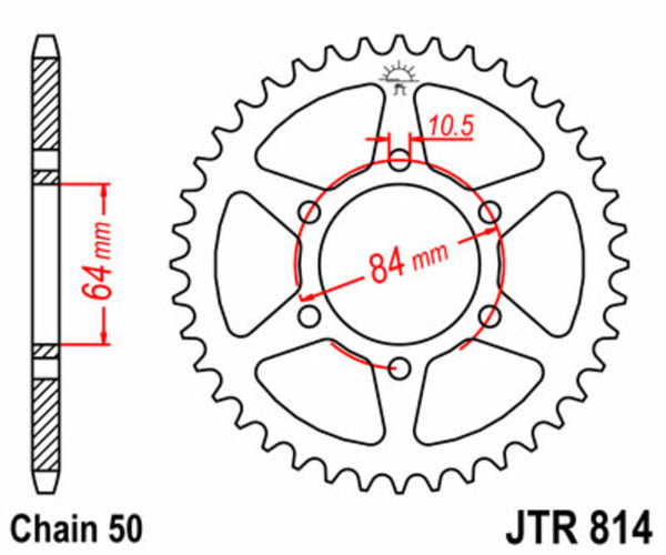 JT Sprock's Steel Standard Achter Sprock 814 - 530 JTR814.41