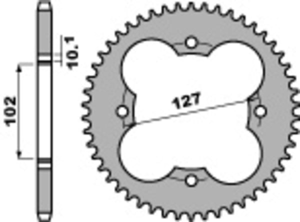 PBR Standard C45 Steel Achter Sprock 4480 - 520 4480 37 C45