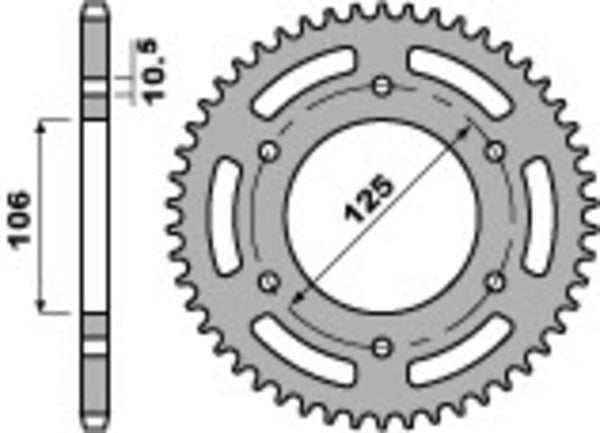 PBR Ultra -Light Aluminium Hard geanodiseerd achter Sprock 4530 - 520 4530 47 LD