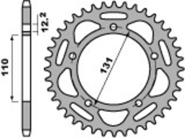 PBR Ultra -Light Aluminium Hard geanodiseerd achter Sprock 4586 - 520 4586 46 LD