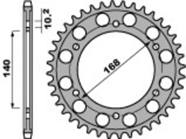PBR Standard C45 Steel Achter Sprock 4613 - 525 4613 47 C45