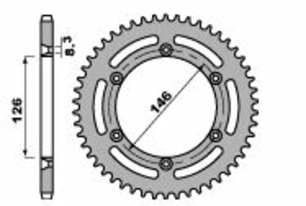 PBR Standard Steel Reary Sprock 805 - 428 805 50 F