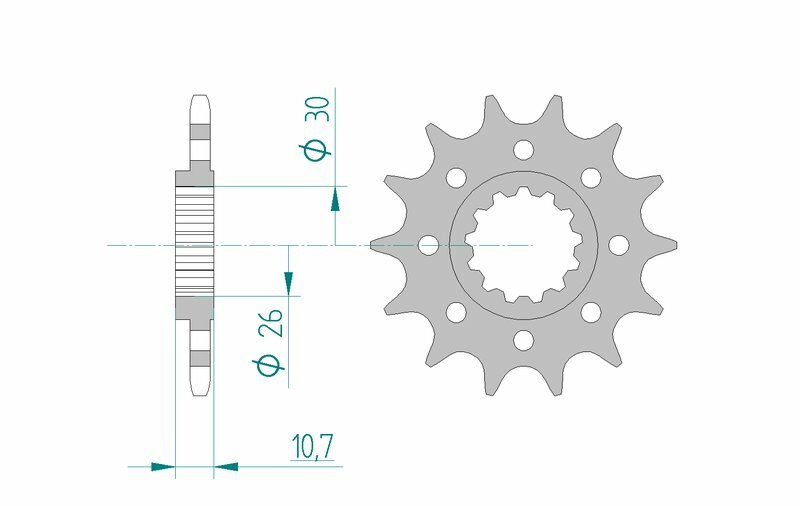 AFAM Steel Racing voorste tandwiel 21804 - 520