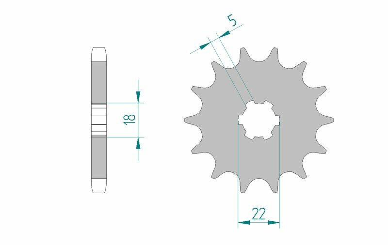 AFAM staalstandaard voorste sprock 22501 - 530