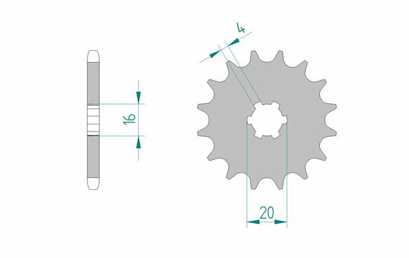 AFAM staal standaard voor sprock 28200 - 428