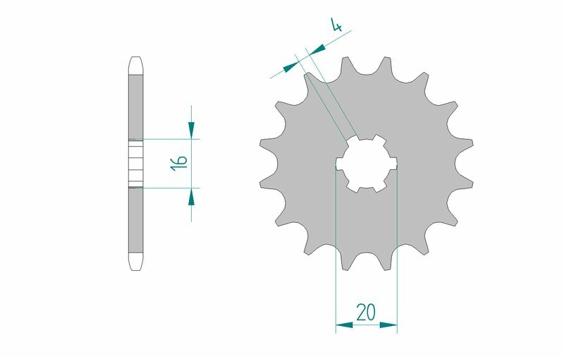 AFAM Steel Self -Ranende voorste Sprock 30100 - 520