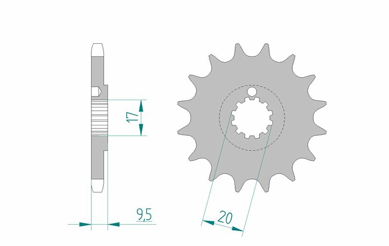 AFAM Steel Self - Rose Front Sprock 94202 - 428