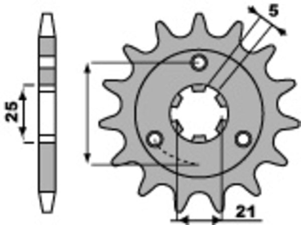PBR Steel Standard Front Sprock 424 - 530 424 16 18NC