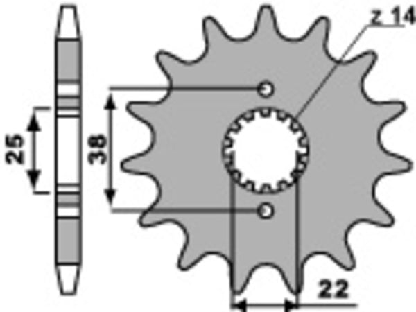 PBR staalstandaard voorste sprock 728 - 530 728 15 18NC