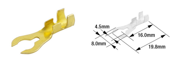 Tourmax fork terminal male Ø4.5 mm type B-21-Brass-100-Pack-ETP-81