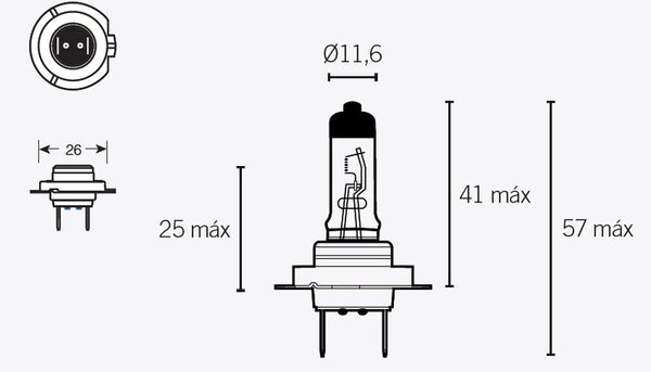 V Parts H7 Light Bulbs 12V 55W 14641