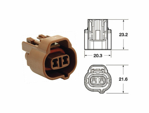 BiHR Hona Connector 090 SMTO-serie OE Type-2-Pluggs Set-Brown-5-Pack-3202A0820