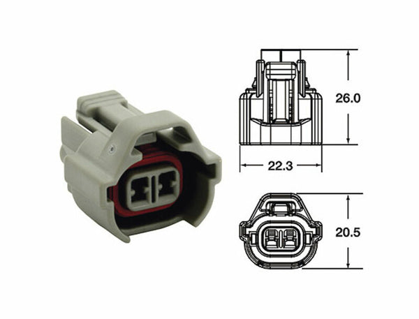 BiHR Hona Connector 090 SMTO-serie OE Type-2-Pluggs Set-Gray-5-Pack-3202A0839