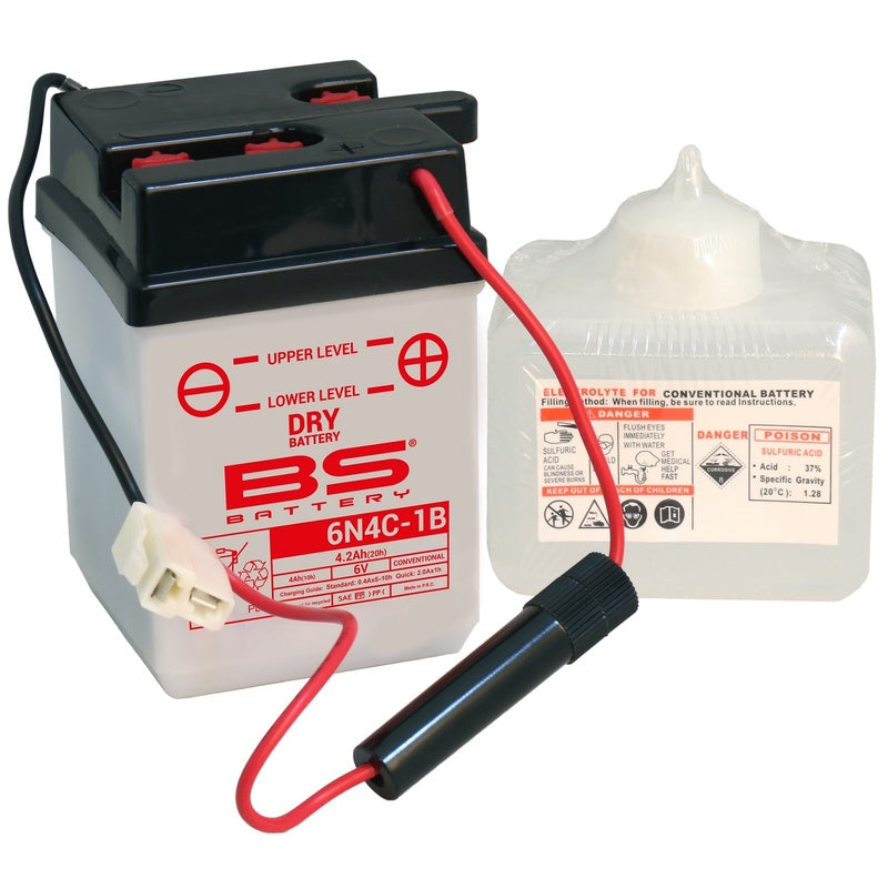 BS Battery Battery Conventional With Acid Pack - 6N4C -1B