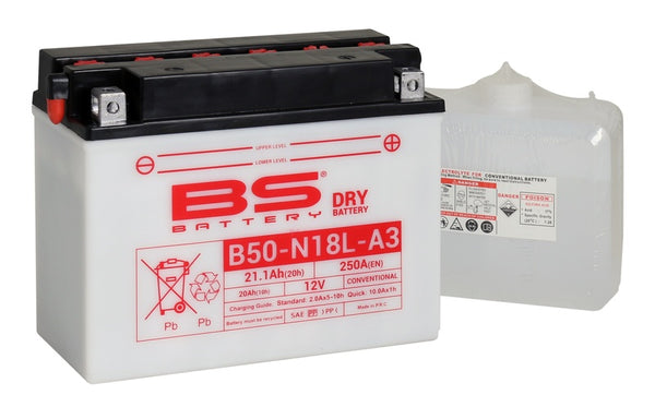 BS Battery High-Performance Battery with Acid Package - B50-N18L-A3 