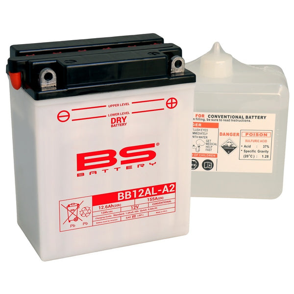 BS Battery High-Performance Battery with Acid Package - BB12AL-A2 