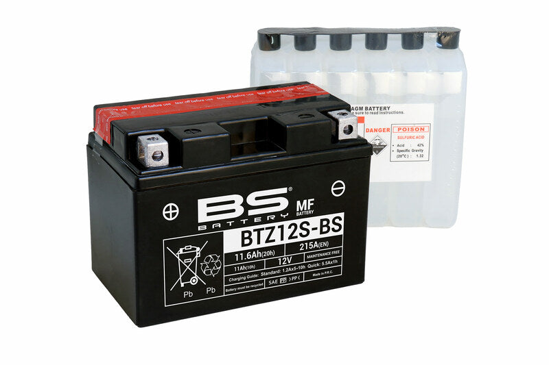 BS Battery Battery Maintenance Free met Acid Pack - BTZ12S -B