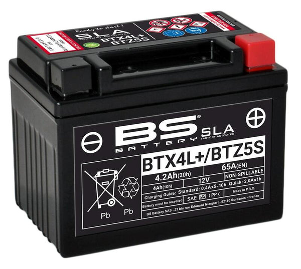 BS Battery SLA Battery Maintenance - Free Factory Activated - BTX4L+ / BTZ5S