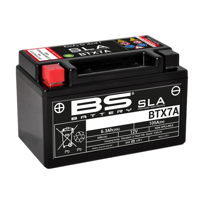 BS Battery SLA Battery Maintenance Free Factory Activated - BTX7A