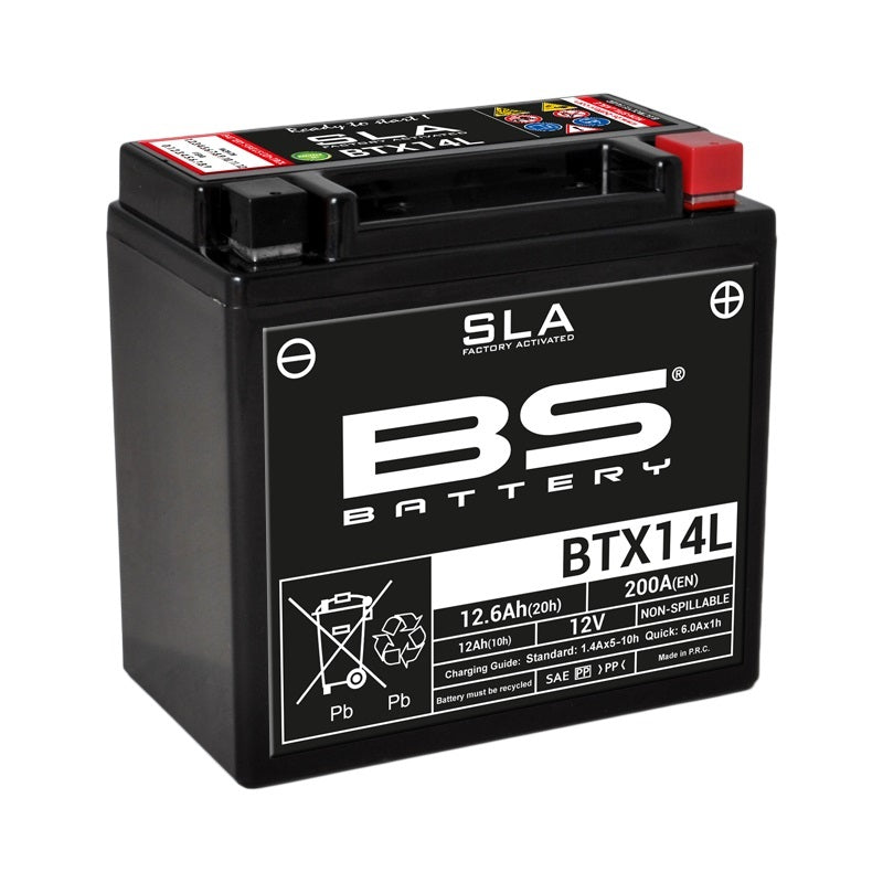 BS BATTERY SLA BATTERY MAINTENANCE FREE FACTORY ACTIVATED - BTX14L