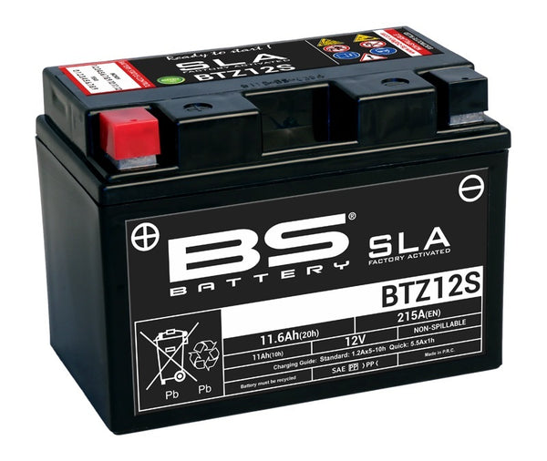 BS Battery SLA Battery Maintenance - Free Factory Activated - BTZ12S