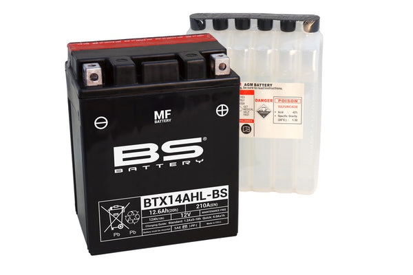 BS Battery Maintenance-Free Battery with Acid Pack - BTX14AHL-BS 