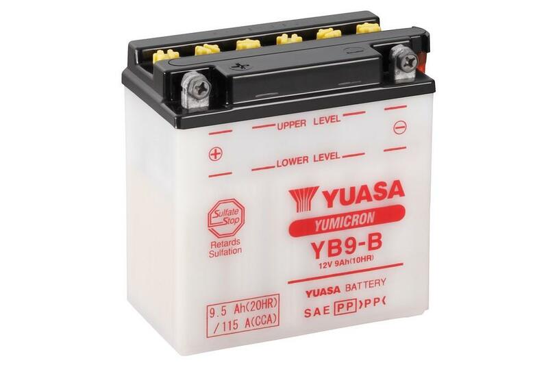 Yuasa -batterij conventioneel met zuurpakket - YB9 -B