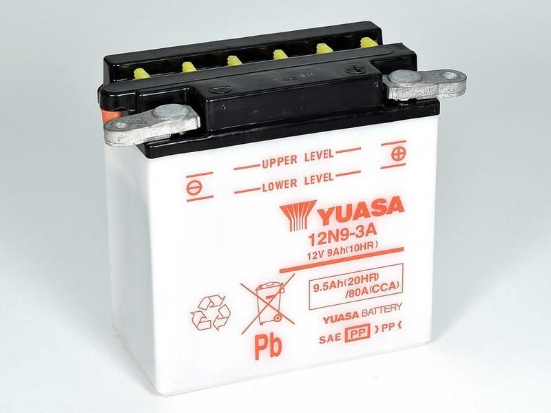 Yuasa -batterij conventioneel zonder zuurpakket - 12N9-3A