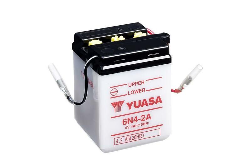 Yuasa -batterij conventioneel zonder zuurpakket - 6N4-2A