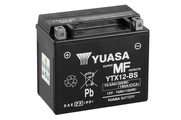 Yuasa onderhoud -vrije batterij met zuurpakket -YTX12 -B