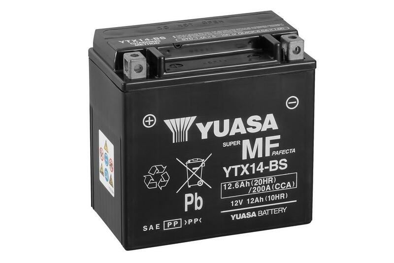 Yuasa Battery Maintenance Free met Acid Pack - YTX14 -B