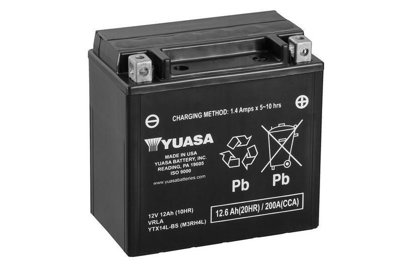 Yuasa -batterijonderhoud gratis met zuurpakket - YTX14L -B