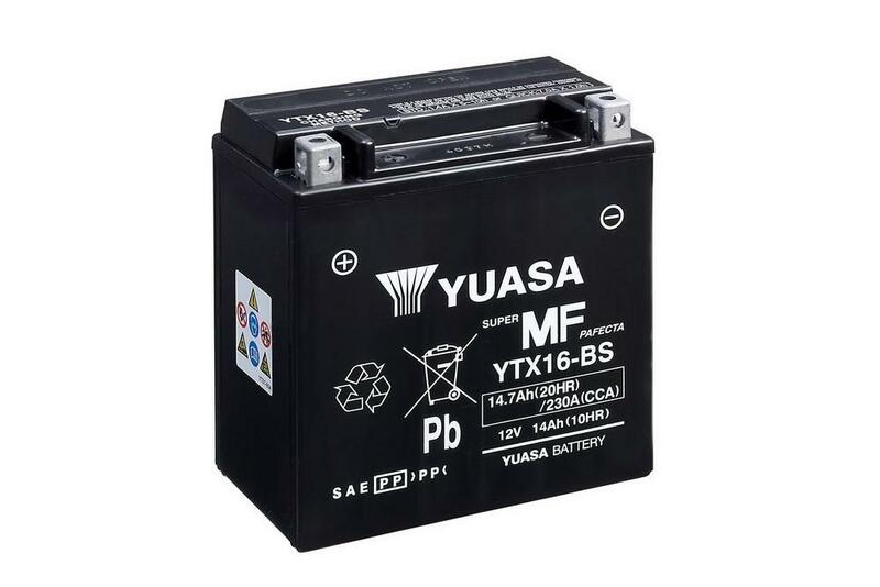 Yuasa Battery Maintenance Free met Acid Pack - YTX16 -B