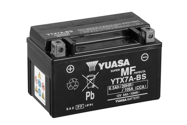 Yuasa onderhoud -vrije batterij met zuurpakket -ytx7a -b