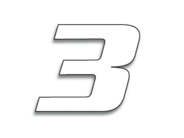 Blackbird race nummer 3 20x25cm wit 5049/10/3