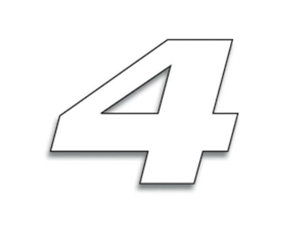 Blackbird race nummer 4 20x25cm wit 5049/10/4